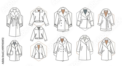 Variety of coats and jackets.