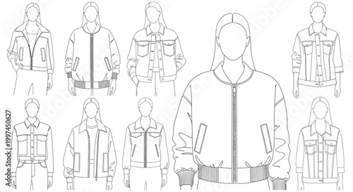 Variety of hooded jacket designs.