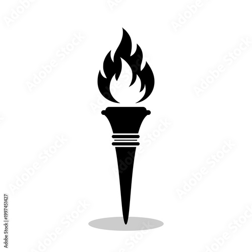 Simple Torch icon with shadow