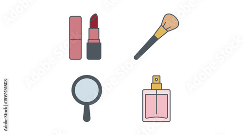 Makeup Cosmetics Beauty Products Collection.