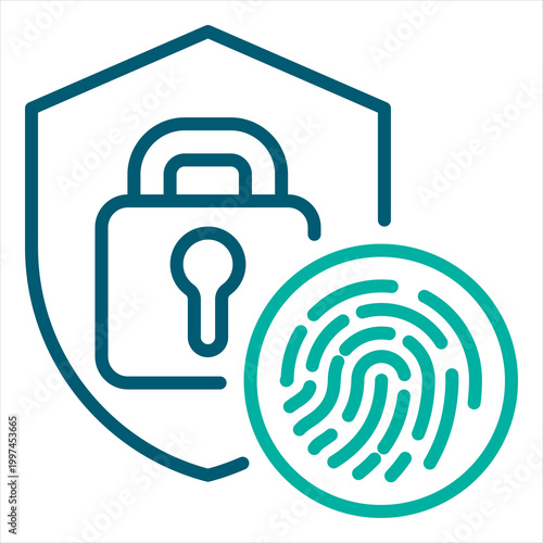 Biometric Single Icon Line Color