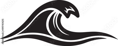 Wave, ocean wave, sea wave, black wave icon, vector wave