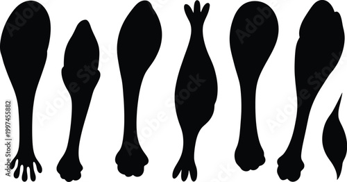 Vector Chicken Drumstick Icon Set Design for Fast Food Branding, Restaurant Menu, and Food Delivery Creative Projects