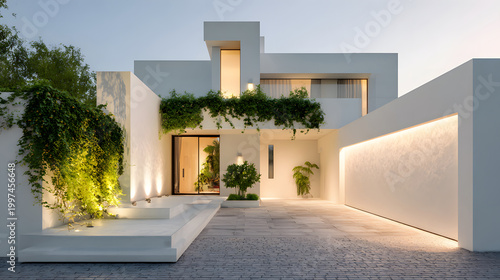 Minimalist residential architecture with modern style and natural light.