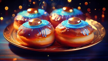 hanukkah sufganiyah powered jelly donuts