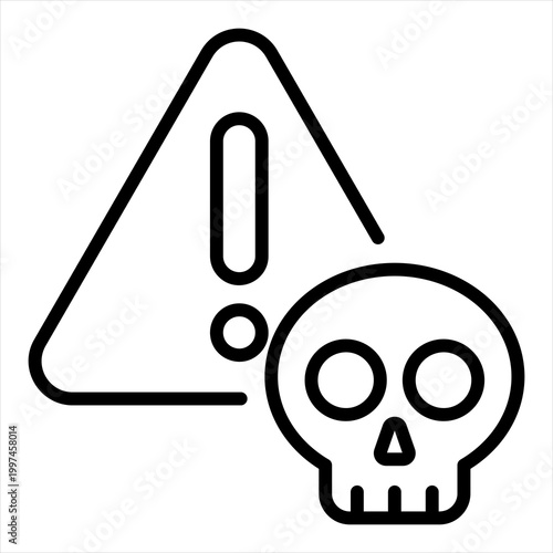 Threat Single Icon Line Black