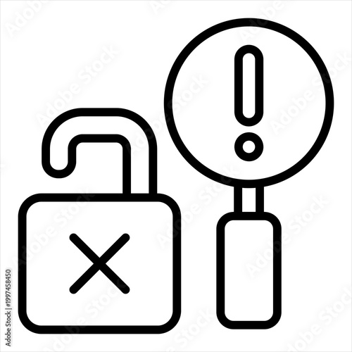 Vulnerability Single Icon Line Black