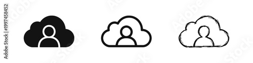 Cloud User Profile Computing Icon Set