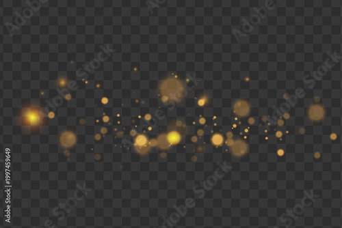 Shimmering particles glow like distant stars, scattered across a deep black sky. Subtle gradients enhance the atmosphere. Ideal for cosmic and abstract themes