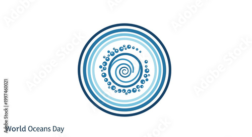 Oceanic spiral design for World Oceans Day.