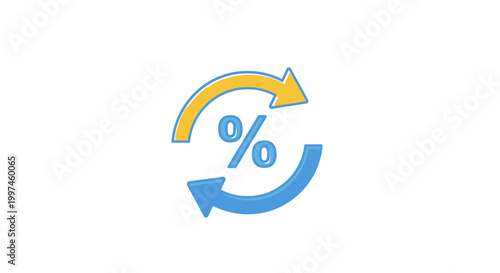 Percentage Arrow Cycle Icon Symbol.