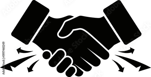 Teamwork and Collaboration Handshake Silhouette Icon Vector