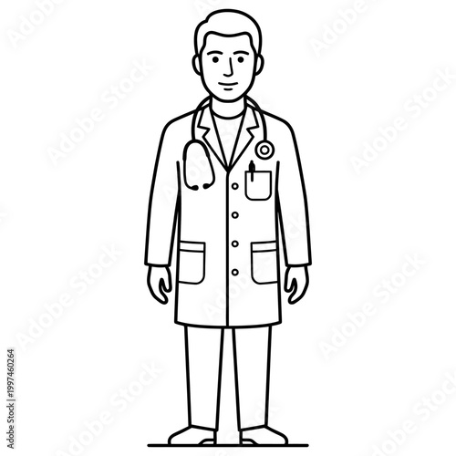 General Practitioner In Long Coat Ready For Duty