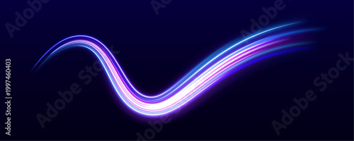 Dynamic electric waves illuminate the road scene with neon reflections and rapid futuristic motion effects.