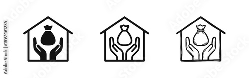 Home Finance and Real Estate Savings Icon Set