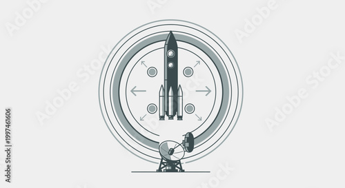 Rocket Launch Countdown with Radar and Target Rings