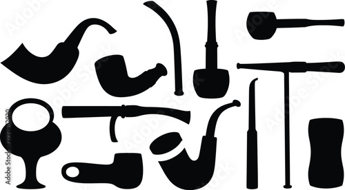 Classic Smoke Pipe Design Illustration for Vintage Tobacco Branding and Elegant Lifestyle Concepts