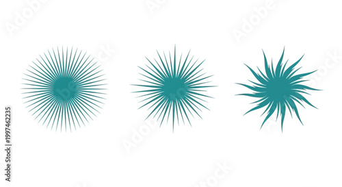 Foto Teal colored starburst shapes icons.