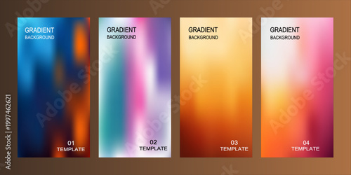 Four gradient colored rectangular boxes with 'green garden' text