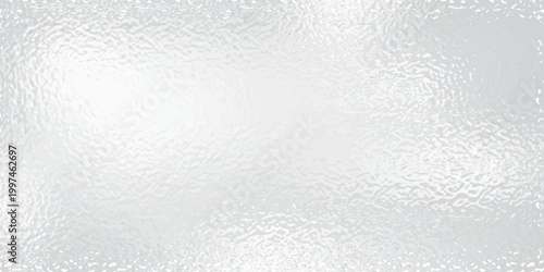 Silver foil background with grainy texture. Frost glass, chrome rough metal, effect foil paper, glitter glossy surface. Gray hologram gradient noise bg. Vector realistic illustration
