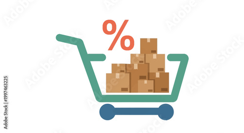 Shopping cart with boxes discount.