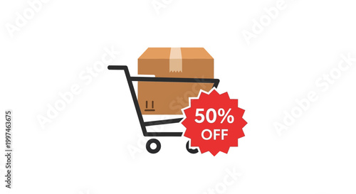 Shopping cart with discount offer.
