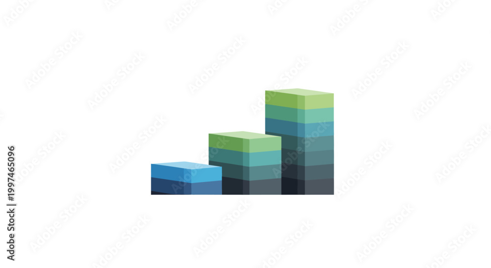 Fototapeta premium Three Dimensional Bar Graph Chart.