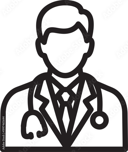 Minimalist stethoscope illustration for medical symbolism Vector