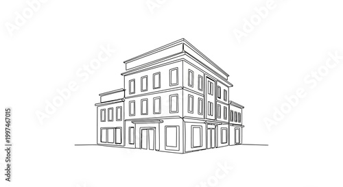 Detailed Drawing of a Building Facade.