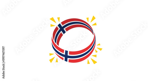 Red White Blue Striped Rope Circle.