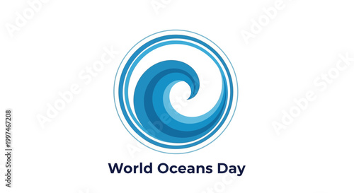 World Oceans Day Logo Design.