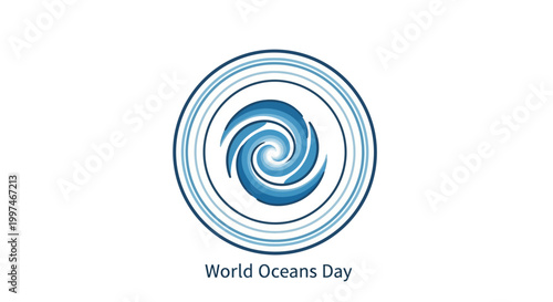 World Oceans Day Logo Design.
