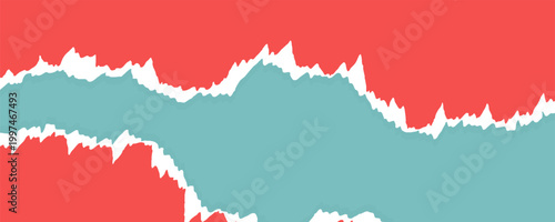 Abstract Red Paper Torn In Blue Background Design