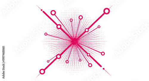 Bild auf Leinwand Pink Network Connections Digital Graphic.