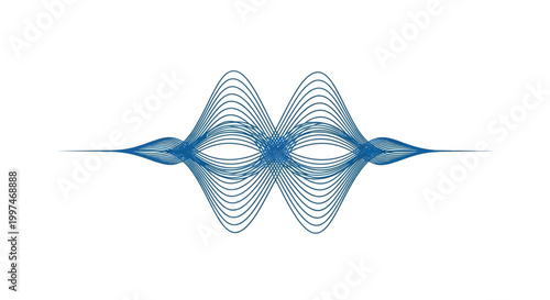 Blue Sound Wave Graphic Design Element.