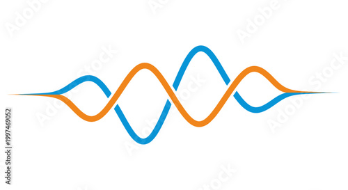 Blue and orange wavy line design.