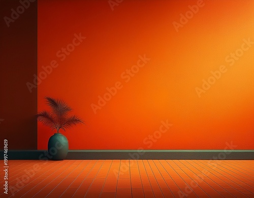 orange wall and floor