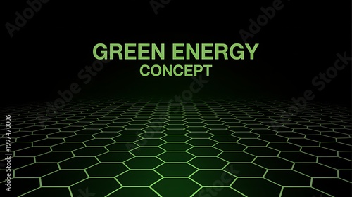 Green energy concept with hexagonal pattern