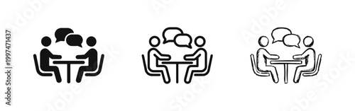 Communication and Business Meeting Icon Set