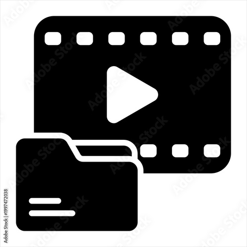 Footage Single Icon Glyph Black