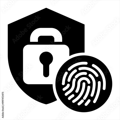 Biometric Single Icon Glyph Black