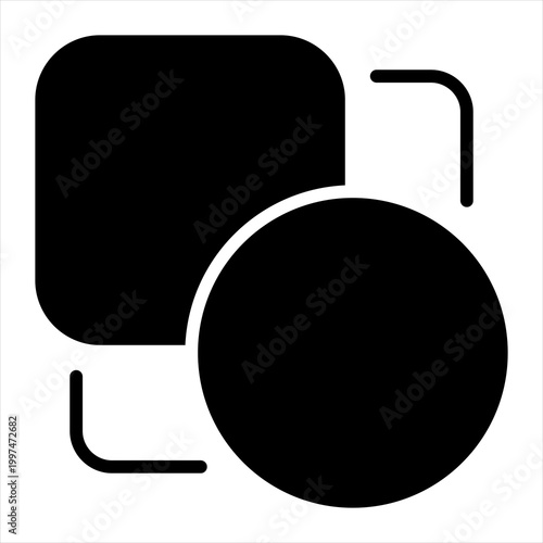 Correlation Single Icon Glyph Black