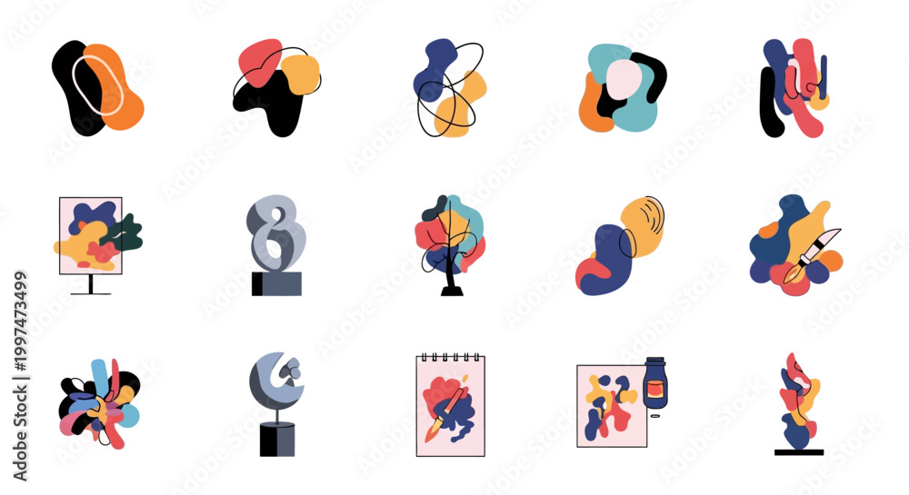 Fototapeta premium Colorful abstract shapes and designs.