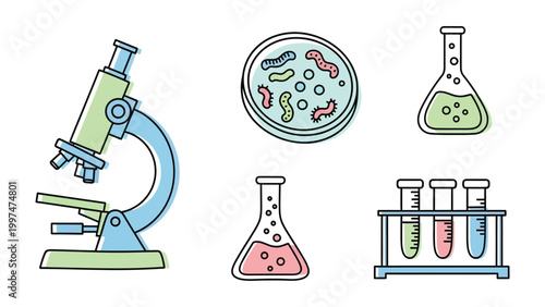 Obraz na plátně Lab Essentials Illustrated: A collection of laboratory essentials