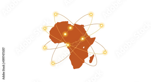 Africa continent map with connections.