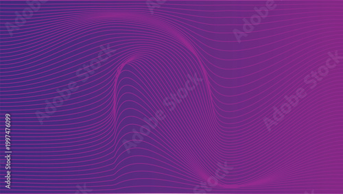 Abstract purple waves a digital art piece with rhythmic lines and gradient hues