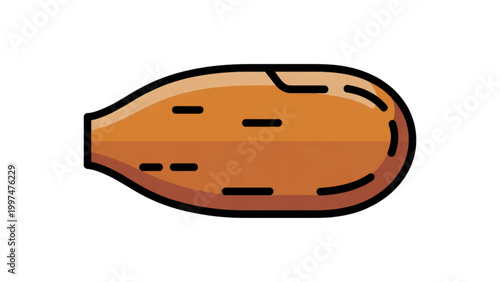 Isolated stylized brown sweet potato with natural texture Vector