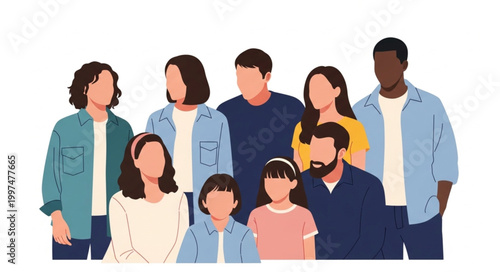 Diverse group of people standing together.