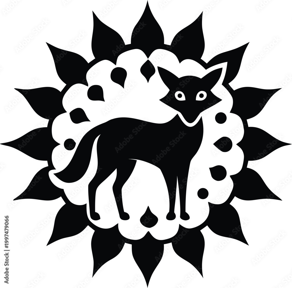 Fototapeta premium Animal mandala vector illustration