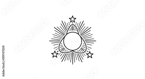 Heart with Sun and Stars Icon.